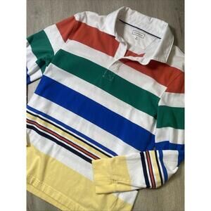 DONT HUG ME IM SCARED Club Room Long Sleeve 90s Striped Polo Shirt Men’s Medium
